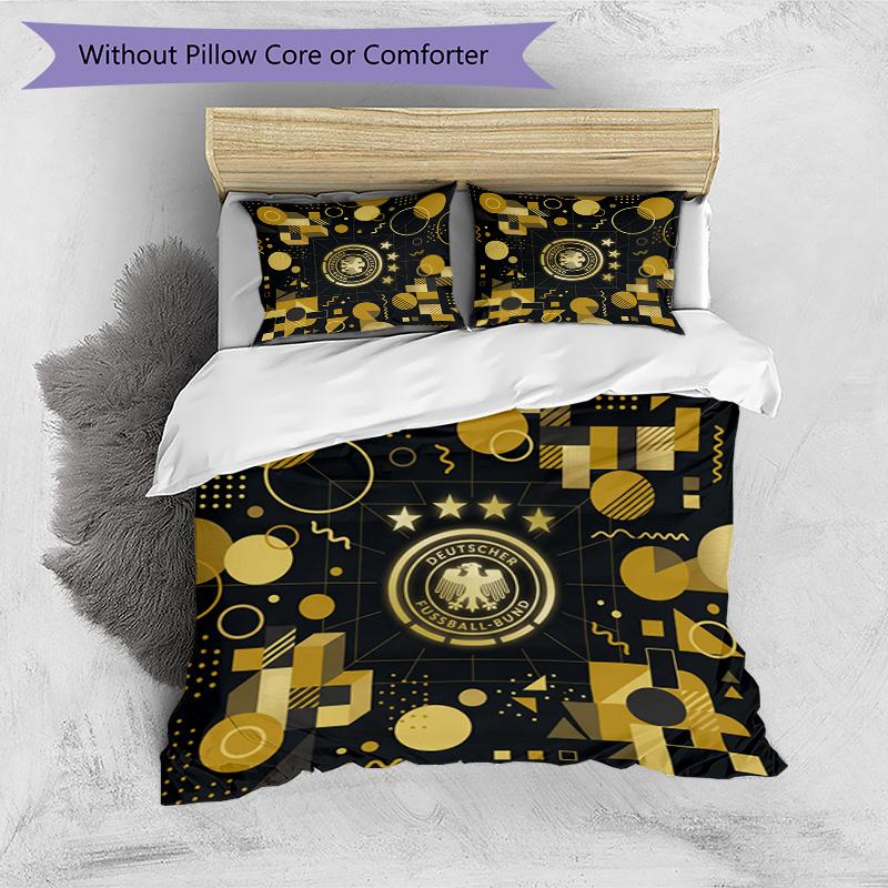 Germany Football Printed Bedding 3 Piece Set Cozy Breathable Bed Cover Set as Housewarming Holiday Gift