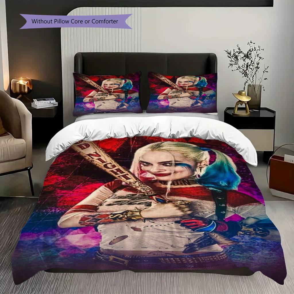 Harley Quinn Chaos Colorful Adventure Bedding 1 Duvet Cover 2 Pillowcase Without Core Christmas Birthday Gift Duvet Cover And Pillowcase