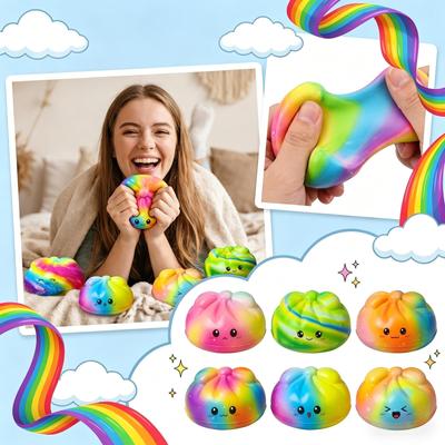 Набор игрушек-булочек Мягкие медленно восстанавливающие форму Игрушки-антистресс для сжатия с забавными выражениями для игры и расслабления для всех возрастов
