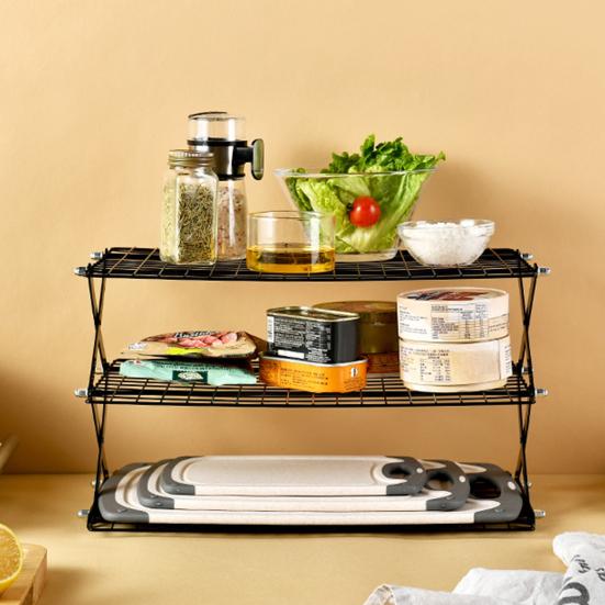 Yousheng Кухонная Стойка для Хранения Органайзер для Специй Прочная Конструкция Высокая Грузоподъемность Трехслойная Складная Охлаждающая Решетка Держатель для Хранения