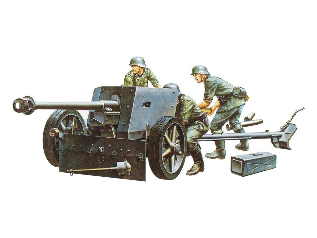 Tamiya 1/35 Military Miniature Series No. 47 German Army 75mm Anti-Tank Gun Plastic Model 35047