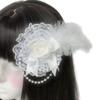 Elegant Flapper Fascinator Beaded Lace Rosette Headpiece for Special Event Wedding Engagement Headwear Hair Styling