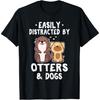 Легко отвлекаюсь на выдр и собак Забавная милая футболка для любителя животных