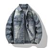 Весна Осень Мотоциклетные Джинсовые Куртки Мужские Винтажные Отложной Воротник Модная Джинсовая Верхняя Одежда Пальто Мужские Хлопковые Джинсовые Куртки