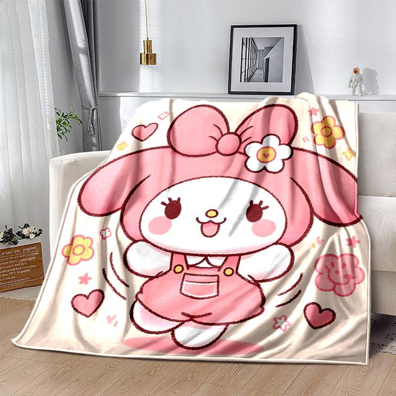 1pc Cartoon My Melody Blanket Room Decor, Soft Bedding Cover, Living Room, Travel, Camping, Car Blankets, Beach, Office Naps, Perfect Gift, All Season