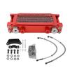 Motorcycle Oil Cooler Kit Aluminum 4 Rows High Efficiency Replacement for Monkey 50cc To 110cc Moto Oil Cooler Red