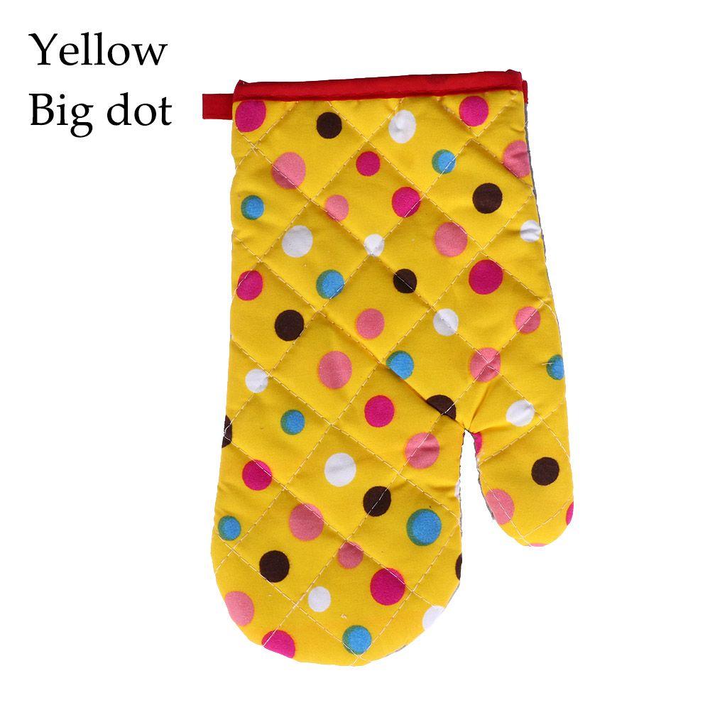 Heat Resistant Anti Hot Baking Tool Dot Mitts Thick Oven Gloves Microwave Insulation Cotton