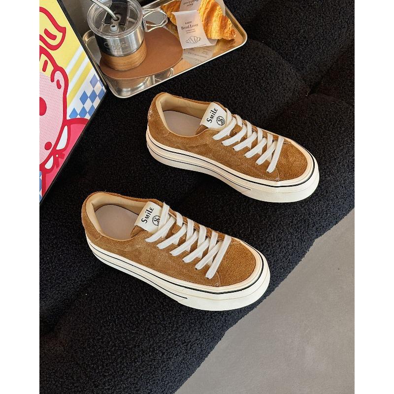 Autumn and winter new Maillard thick sole casual versatile lace-up sneakers board shoes schoolgirls