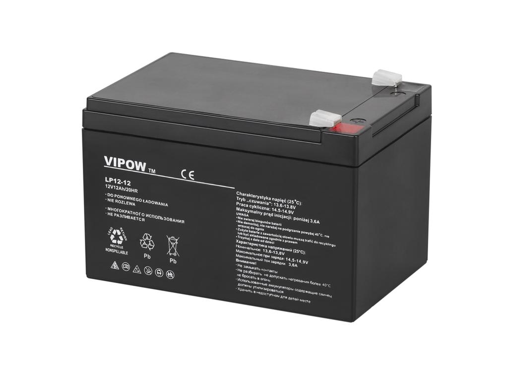 Vipow 12V 12Ah gel battery UPS PIEC