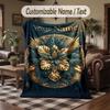Mandala Theme Throw Blanket Custom Name Text Personalized Blanket Soft Cozy Blanket for Home Sofa Bed