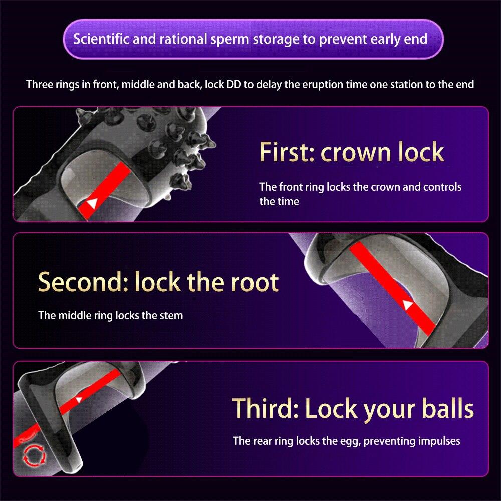Многоразовое кольцо для пениса для взрослых, задержка эякуляции, точка G, секс-игрушка без вибратора, мужской пояс верности, анальная пробка для пениса, секс-шоп