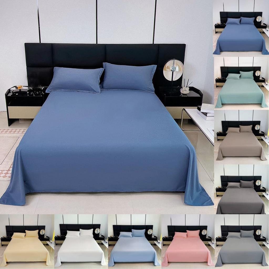 Solid Color Bed Sheet Set, Cotton Household Bedding, Dormitory Bedding, Plain Sheet For Twin Size Beds, Soft Cotton Bed Linen