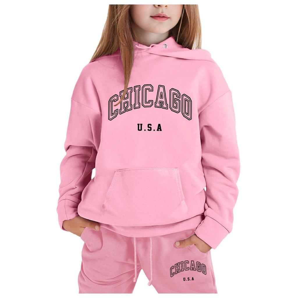 Мальчики Девочки Спортивный костюм Одежда Толстовка с капюшоном Беговые штаны Спортивные костюмы Комплект Модный наряд