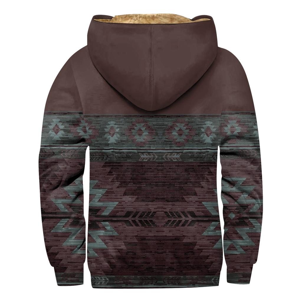 Мужская зимняя флисовая толстовка с капюшоном на молнии с накладным карманом, повседневная куртка