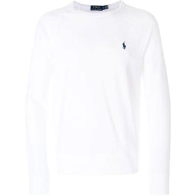 Polo Logo Вышитый однотонный пуловер свитшот Мужская толстовка Белый 710644952011-011