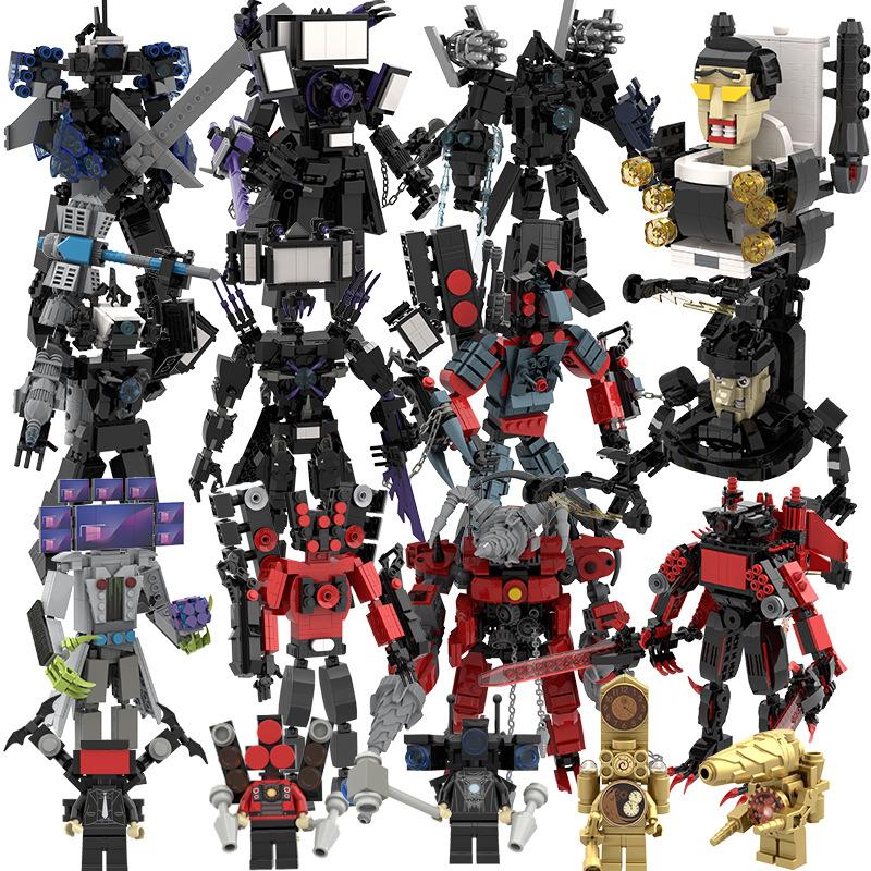 Туалет ТВ Наушники Динамик Симулятор Строительные блоки Образовательная головоломка Веселые игрушки для любителей игр Аудио Человек и Человек с камерой