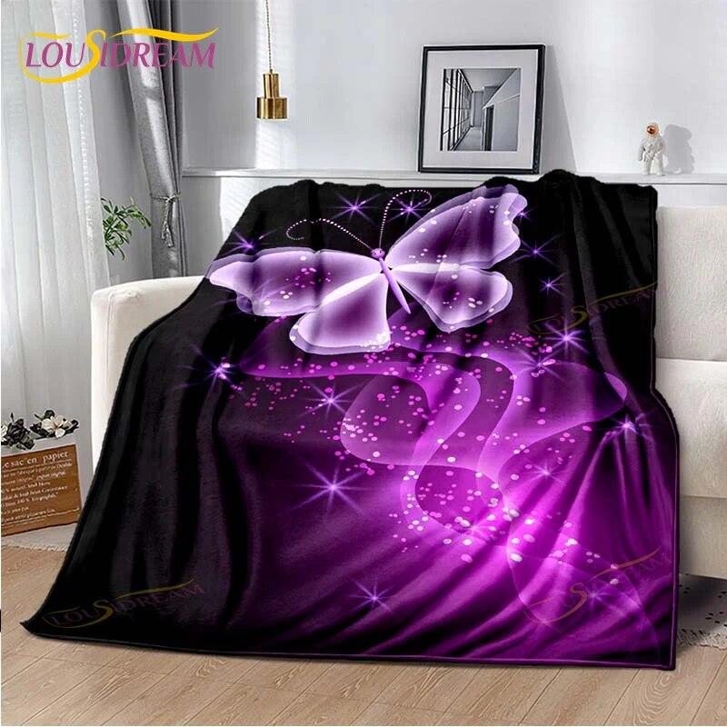 Одеяло с бабочкой, легкое мягкое плюшевое фланелевое одеяло для дивана, дивана, одеяло для пикника, одеяла для кроватей
