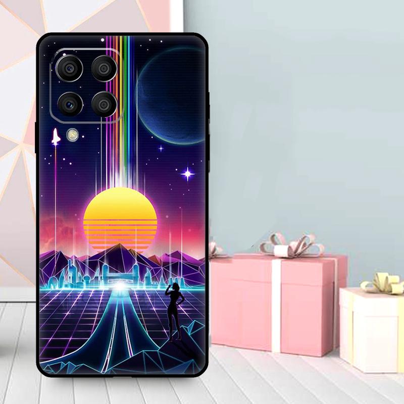 Neon Retrowave 80s Vintage Art Case For Samsung Galaxy M56 M52 M32 M53 M16 M11 M21 M31 M35 M12 M13 M14 M15 M36 M55 M34 M54