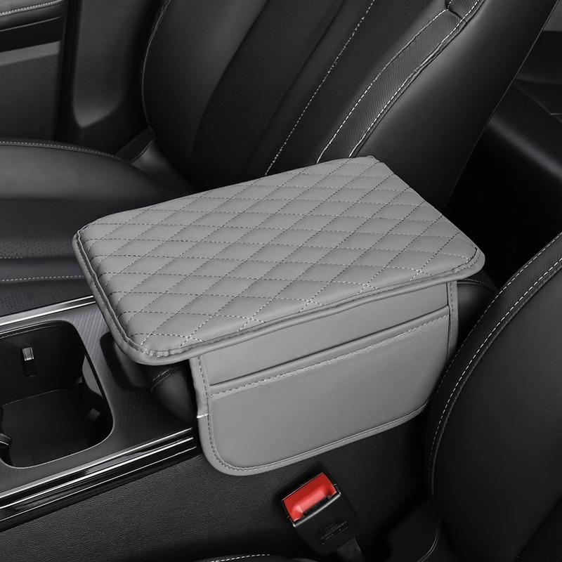 1pc Premium PU Leather Car Armrest Pad with Handy Storage Bag - Elevated Comfort, Universal Fit, Ideal for All Seasons, Enhances Car Interior