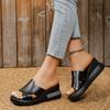 Fashion Summer Women's Sandals Luxury Wedges Slippers Black Platform Shoes for Women Shoes Zapatos De Mujer