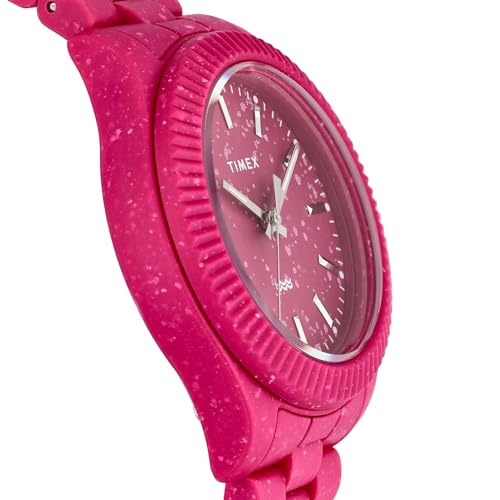 Мужские часы TIMEX Legacy Ocean, розовый циферблат, переработанный пластик, минеральное стекло, кварцевый механизм, филиппинский бренд, TW2V77200 [Параллельный импорт]