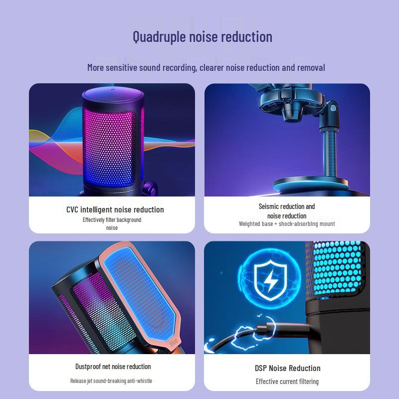 Микрофон Fifine A6 Radiance RGB для ПК, телефона, записи, игр, озвучивания и прямых трансляций