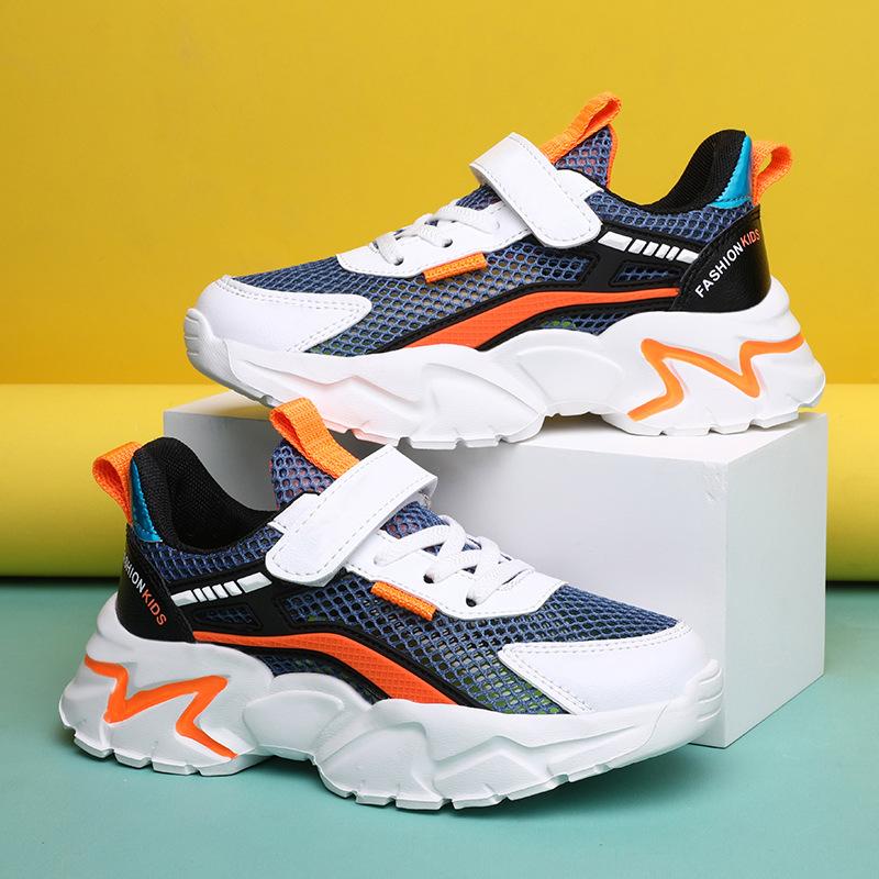 Boys Shoes 2025 Summer New Middle and Large Children Boys Net Shoes Little White Shoes Student Breathable Mesh Sneakers