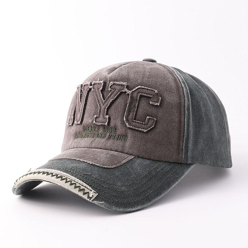 European and American new men's and women's outdoor curved brim baseball cap retro letter NYC sticker personalized cap