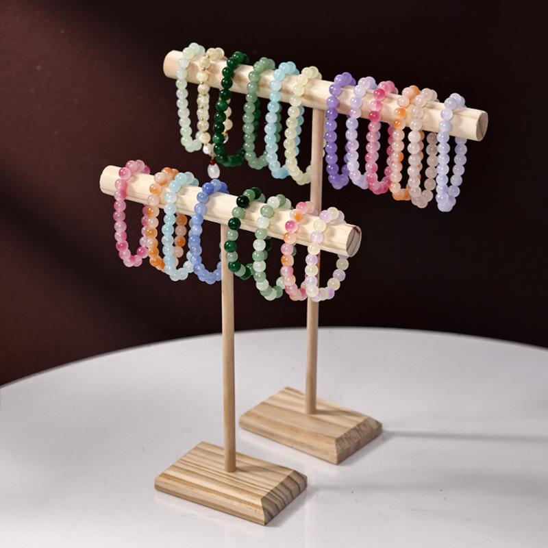 Т-образный дисплей для украшений, подставка для ожерелий, держатель для браслетов, органайзер для резинок для волос, деревянная стойка для хранения, дисплей для украшений