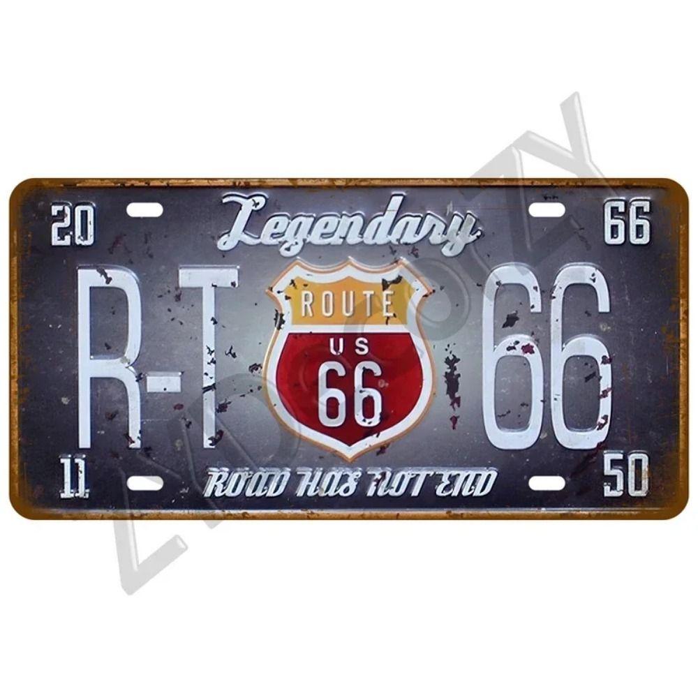 Винтажный Металлический Жестяной Знак Route 66 Машины Декор для Бара, Клуба, Шиномонтажа