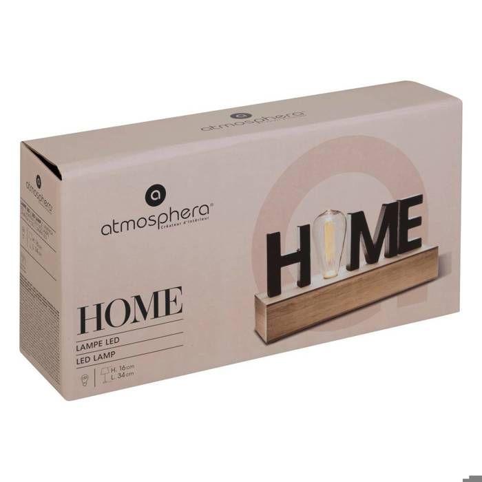 Mot à poser LED "Home" noir 16x34cm - Atmosphera createur d'interieur