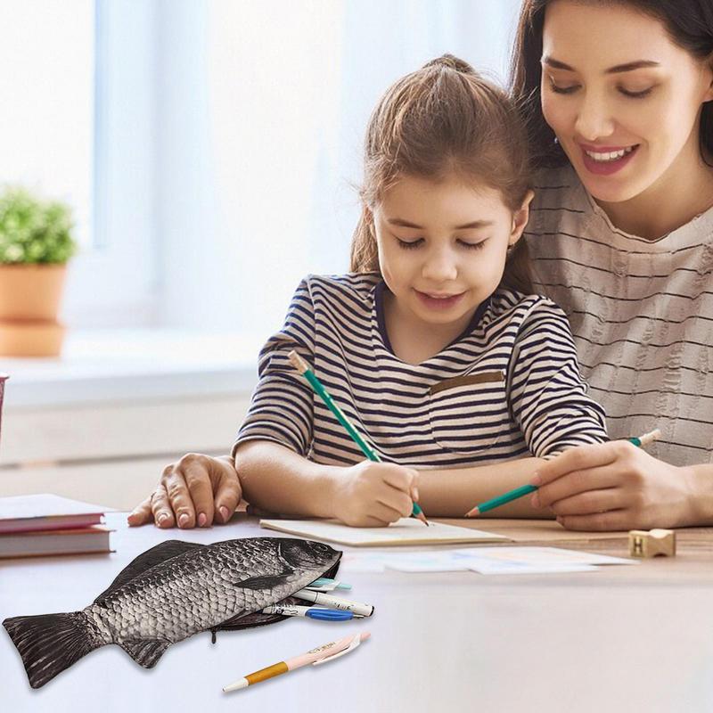 1шт креативная рыбка пенал большой емкости обновления пенал школьный подарок забавная перьевая ручка сумка школьные принадлежности пенал