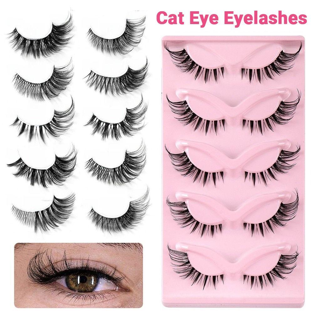Curl Cat Eye False Eyelashes Eye Elongated Faux Mink Lashes Fluffy Fake Lashes Cosplay