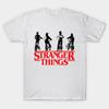 Мужская черная футболка с принтом Stranger Things Печать на трансферной бумаге без вырезания Хлопковая футболка
