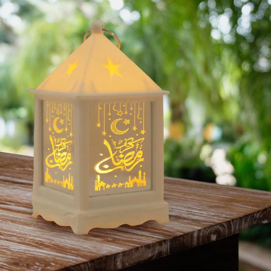 Рамадан Фонарь Настольный светодиодный светильник в стиле ретро Уникальный дизайн на батарейках Декоративный фонарь Подвесной светодиодный светильник-свеча