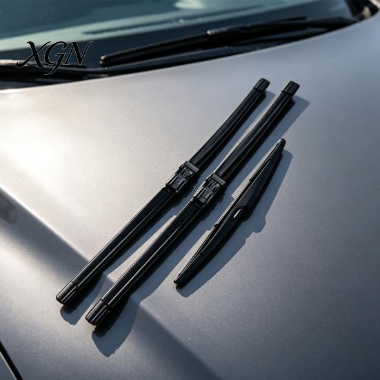 Auto Parts for Peugeot 208 14/16/26 Inch Wiper Blades Set 2012-2018, 2Pcs Front Wipers Windscreen Cleaning & 1Pc Rear Wiper, Beamless Quiet Direct Fit