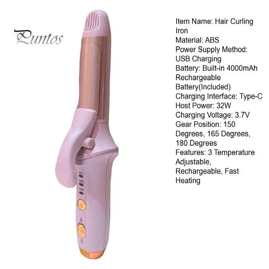 Беспроводные щипцы для завивки волос, 3 регулируемые температуры, перезаряжаемые, с быстрым нагревом, щипцы для завивки волос, выпрямитель, портативная электрическая палочка для завивки женских волос