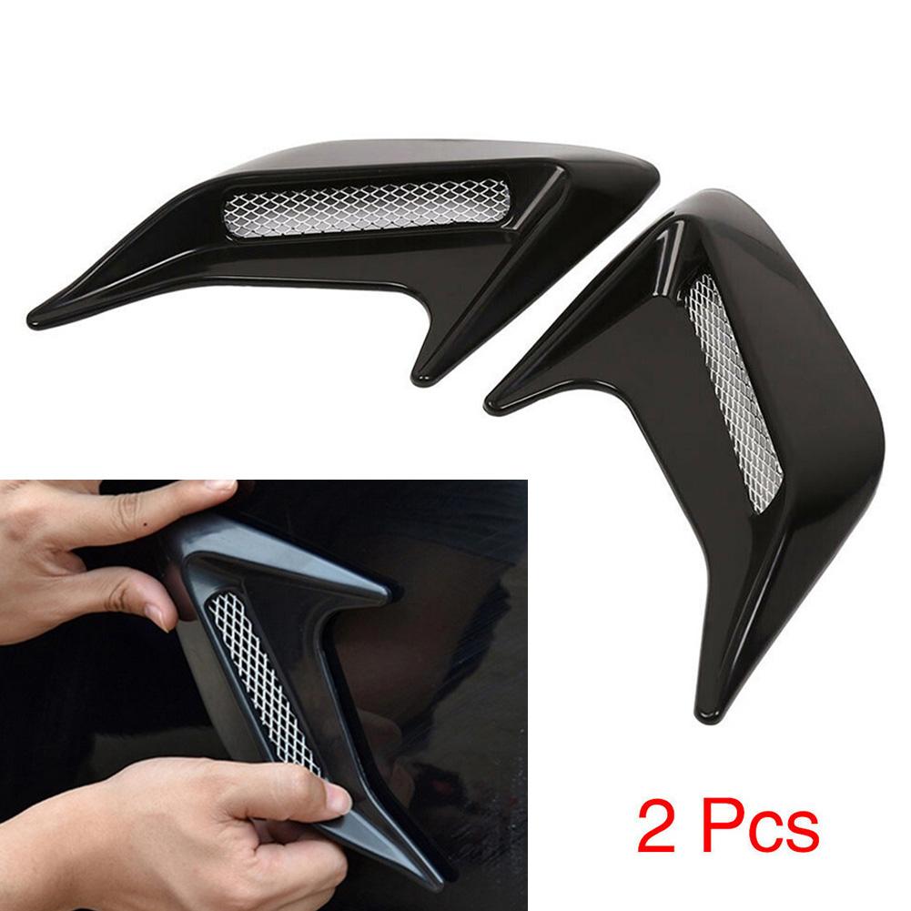 2 шт. воздухозаборника для капота, аксессуары для модификации автомобиля, наклейки на воздухозаборник капота, наклейки в виде листа, автомобильные наклейки в виде акульих жабр