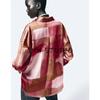 Spring New Women's Clothing French Geometric Figure Print Loose Silk Satin Texture Long Sleeves Shirt 2628188
