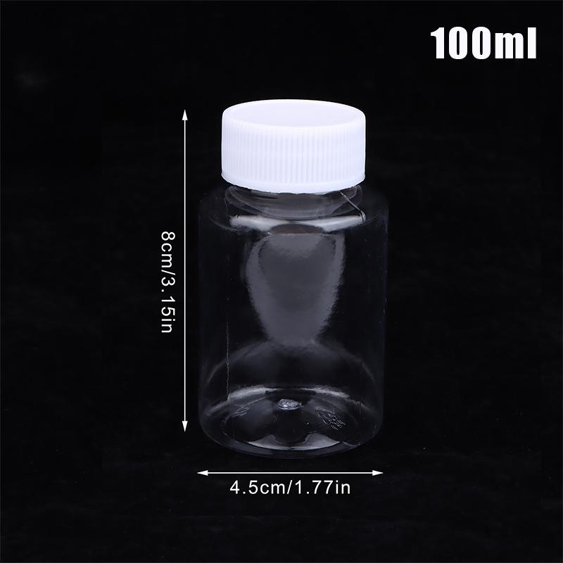 15-500Ml Transparent Plastic Bottle Wide Mouth Medicine Bottle With Screw Lid Seal Vials Liquid Reagent Container Food Grade