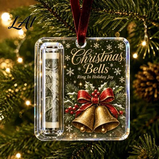 Festive Hanging Cash Holder Personalized Christmas Ornament Custom Acrylic Money Clip for Holiday Gift Display Tree Decorations Unique Keepsake