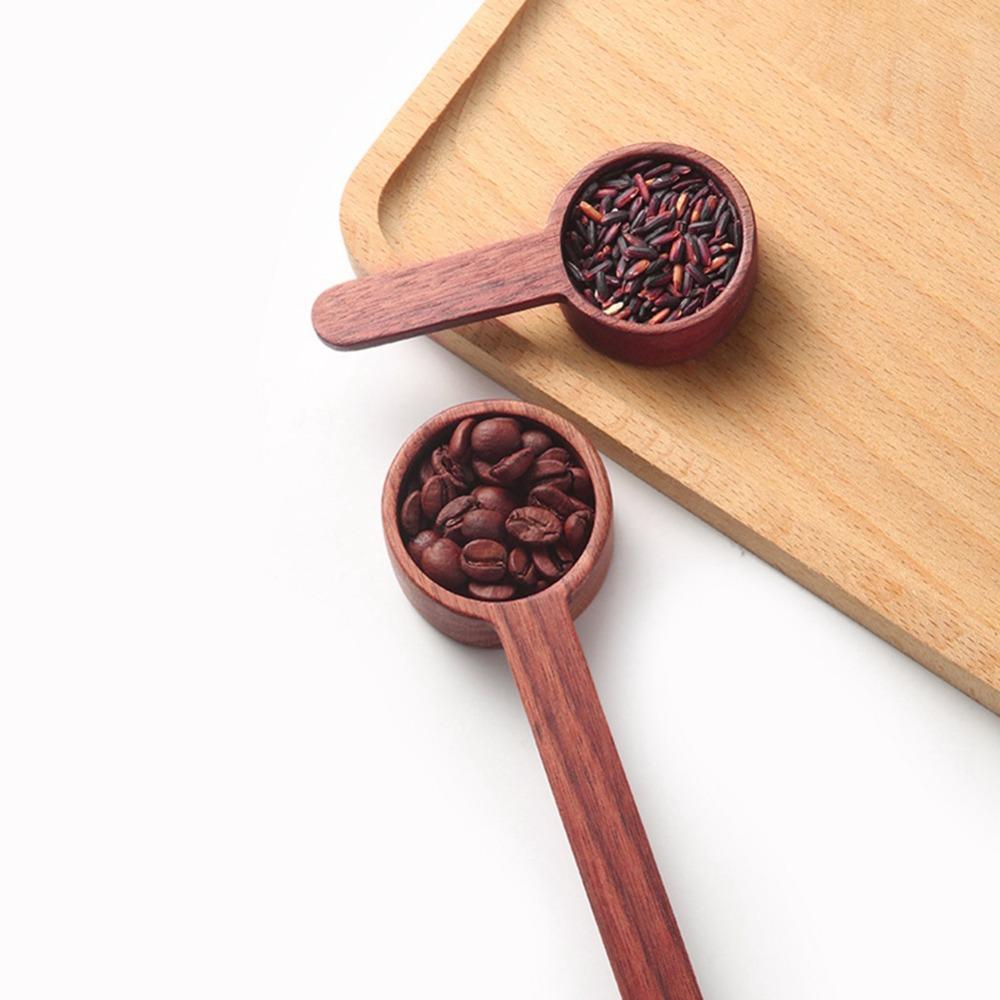 Brown Wooden Measuring Spoon Long Handle Kitchen Measuring Tools  Coffee Measuring