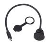 Panel Mount Extension Adapter Cable 5Gbps Type C 3.0 Male To Female Flush Mount Adapter 20V 3A