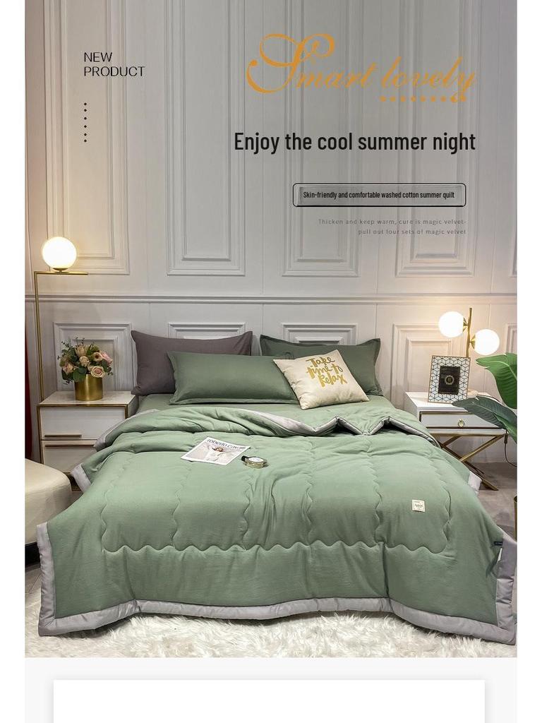 Antarctic Washed Cotton Lightweight Summer Quilt - Single/Dormitory, Double, Machine Washable