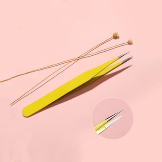 1 шт., изогнутый прямой пинцет, радужное наращивание ресниц, набор для декора ногтей, инструмент для удаления омертвевшей кожи, маникюр, макияж, инструменты для ногтей