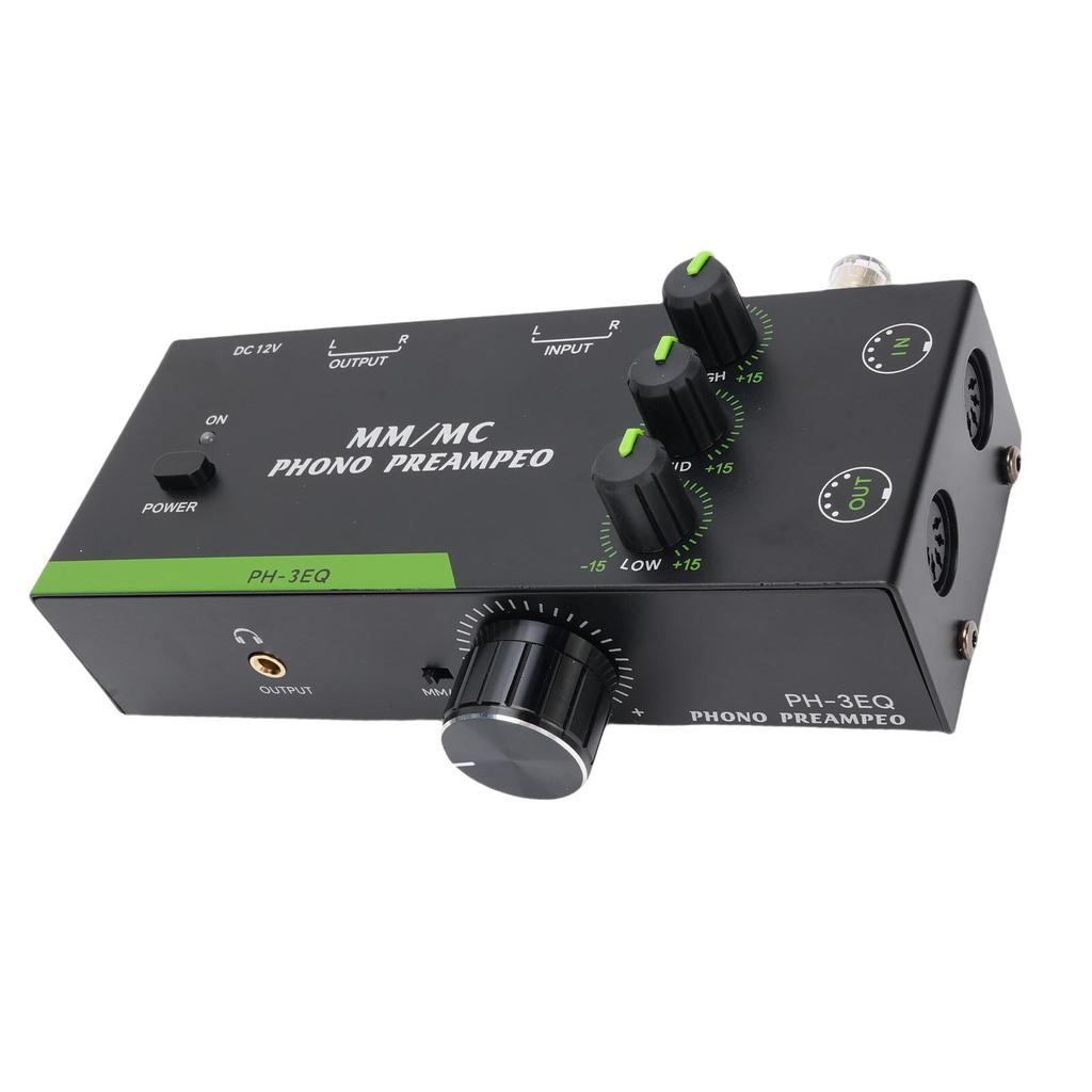 Фонокорректор 3-полосная регулировка Проигрыватель пластинок Усилитель Поддержка MM MC Картриджей Вход Выход XLR Вилка ЕС 100