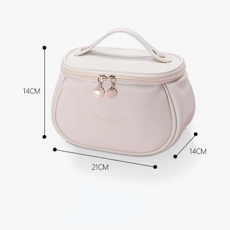 Новая модная простая ручная косметичка из искусственной кожи, водонепроницаемый большой вместительный косметичка, дорожная портативная косметичка, сумка для мытья