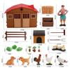 Farm Animal Pvc Model Set With Miniature House And Scenic Plants For Kids And Collectors