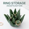 [Керамическая подставка для колец в виде кактуса] Зеленая керамическая подставка для колец в виде кактуса | Органайзер для ювелирных изделий для колец, серег и аксессуаров, идеально подходит для домашнего офиса, для декора стола