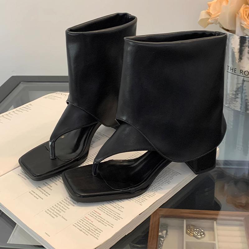 Женские босоножки на щиколотке, туфли на высоком каблуке с зажимом для пальца, дизайнерские летние туфли-лодочки для платья, 2025, новые массивные крутые ботинки De Mujer Zapatos